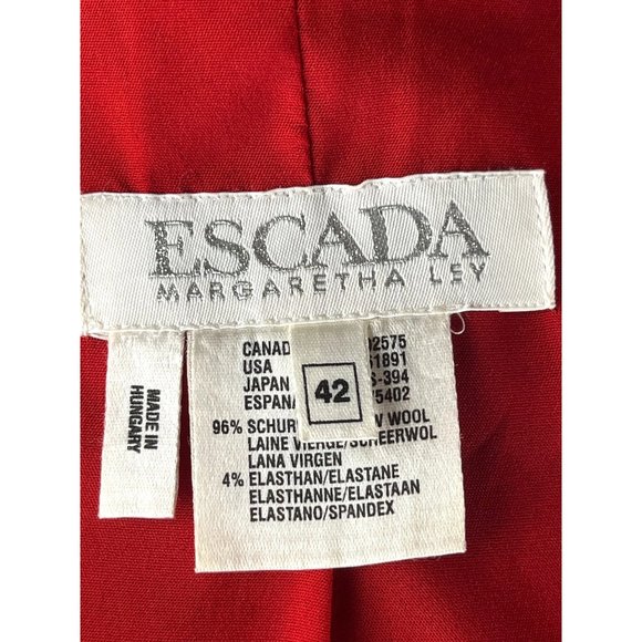 Vintage ESCADA Grey Wool Blazer, Women’s Size 42 Euro/Large US - Picture 9 of 16